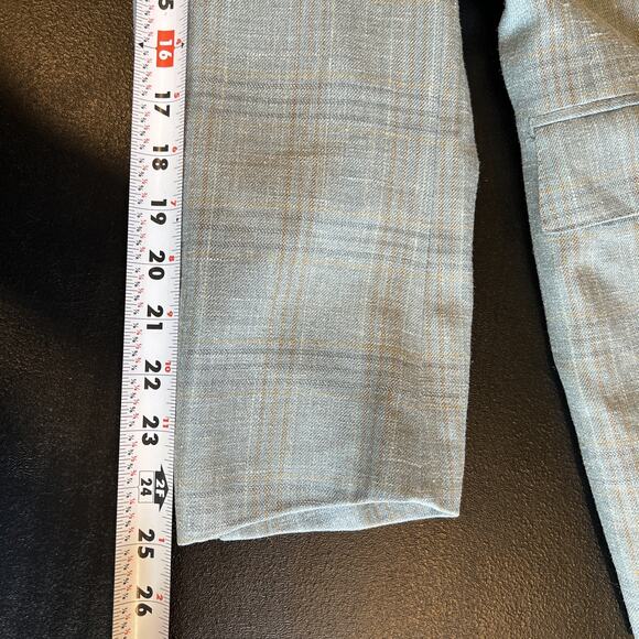 Brioni Sport Coat Nomentano Wool Silk Blue Tan Check EU 50R US 40R Blazer Jacket - Picture 16 of 16